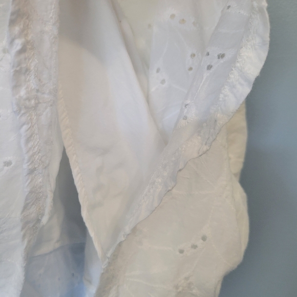 Sneak a Kiss White Floral Embroidered Tie-Strap Mini Dress Large - Picture 4 of 12